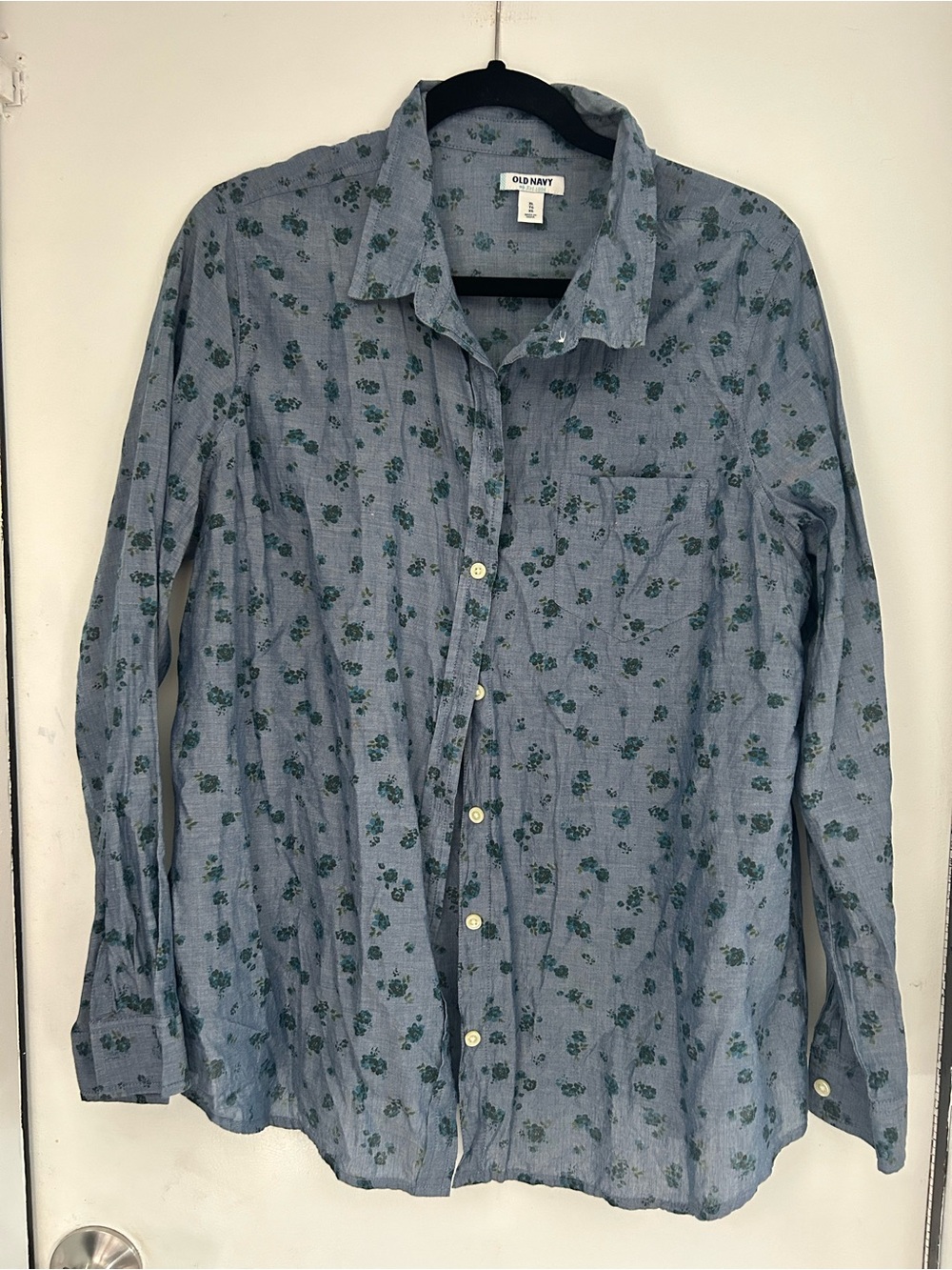OLD NAVY - Blue Floral Lightweight Buttondown